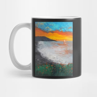 Linda mar (Pacifica state beach) oil painting by tabitha kremesec Mug